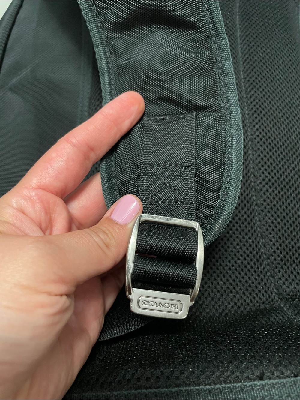 Coach Y2K Black Nylon Backpack with Silver Hardware unisex - Picture 9 of 13